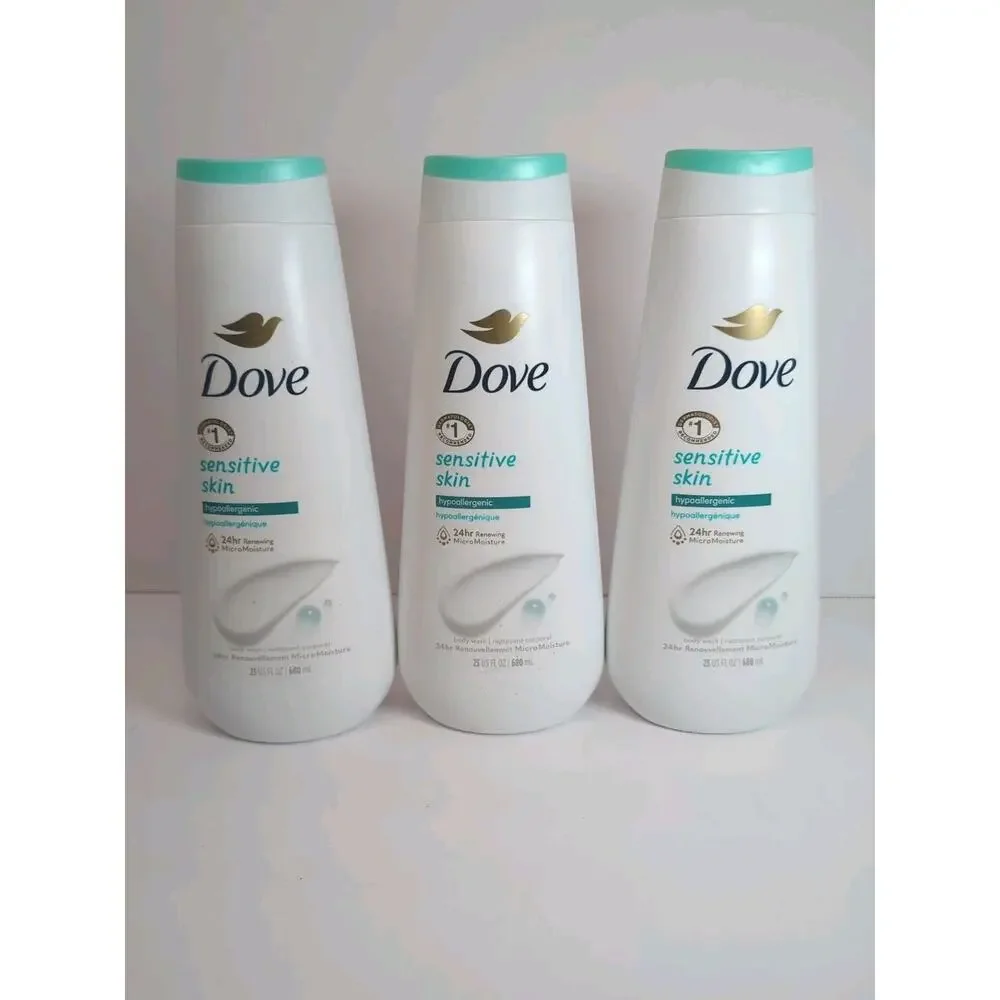 Dove Sensitive Skin Body Wash Hypoallergenic 23 oz each 3 PACK NEW